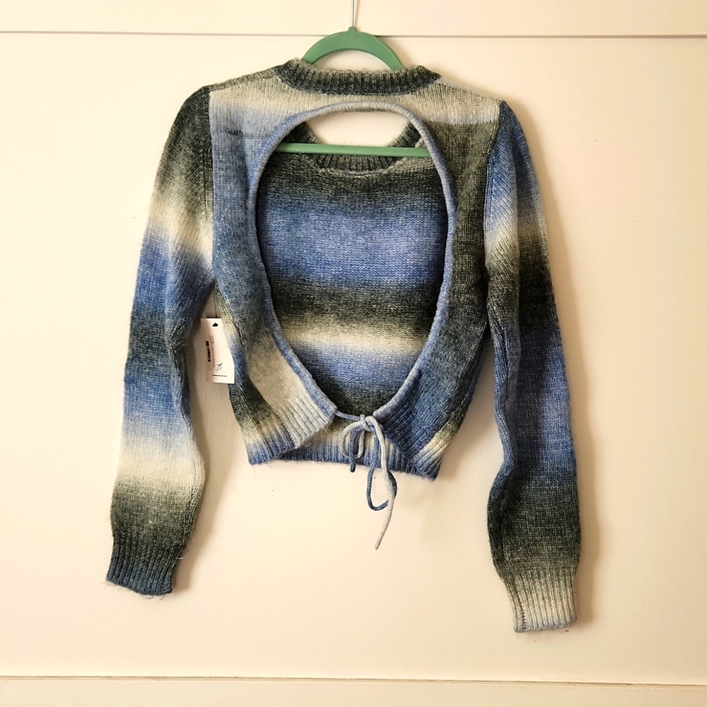 NWT Open Back Space-Dyed Sweater S
